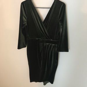 Green velvet dress
